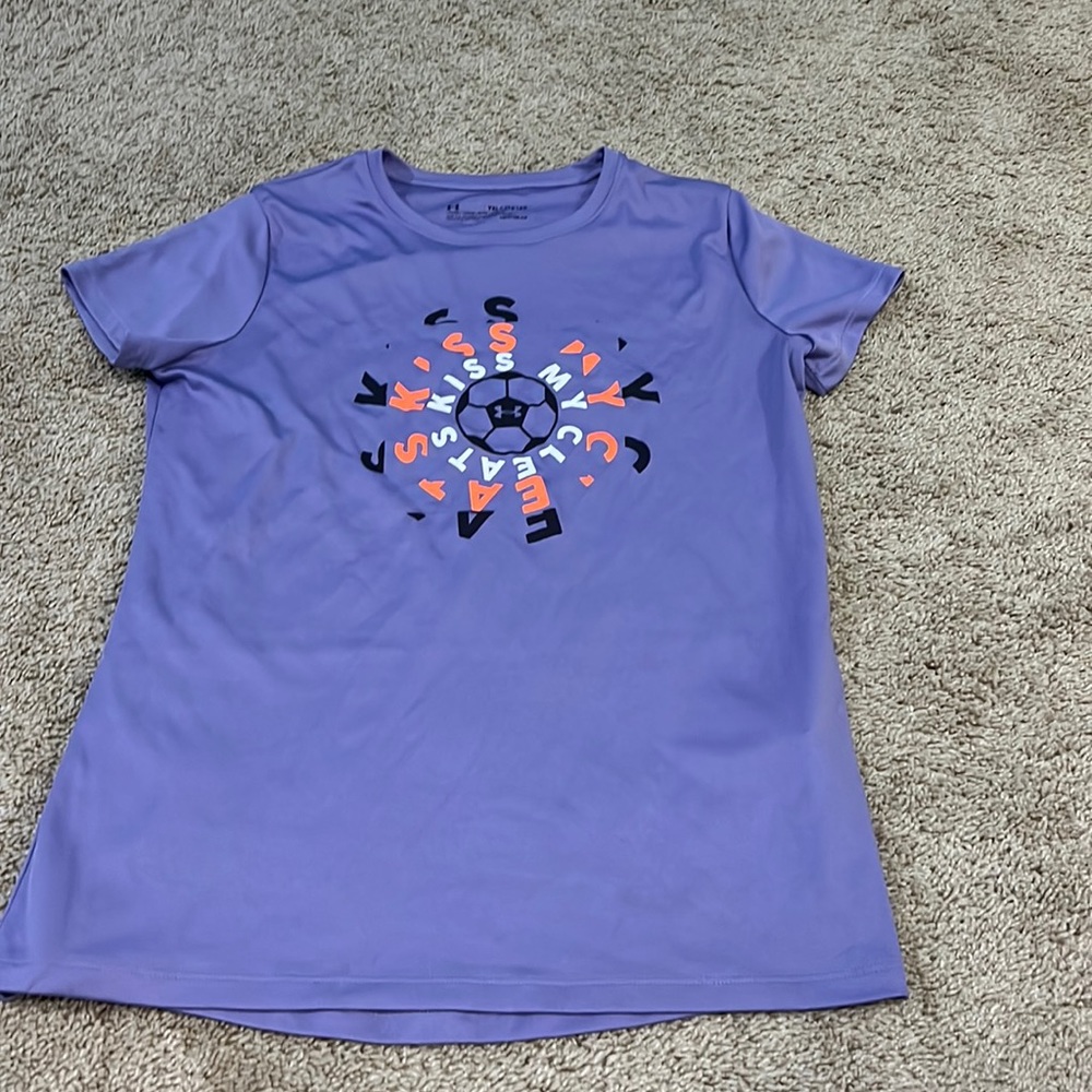 Workout shirt, purple workout top, athletic top, soccer workout top